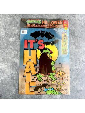 Vintage Eureka Teenage Mutant Ninja Turtles Halloween Banner 4 ft TMNT NEW